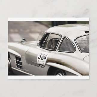 Classic Vintage mercedes Black & White Postcard