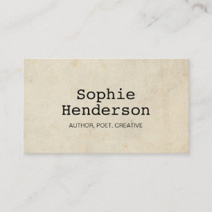 Classic Vintage Minimalist Typewriter Author Business Card