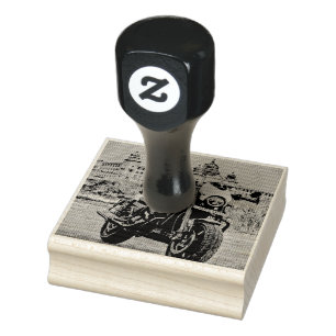 classic vintage motorcycle gift rubber stamp
