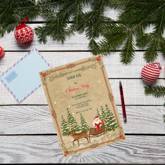 Classic Vintage Nostalgc Christmas  Invitation (Creator Uploaded)