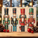 Classic Vintage Nutcracker Soldiers Christmas Holiday Card<br><div class="desc">This charming Christmas card showcases four classic nutcracker soldiers in traditional uniforms, perfect for adding a touch of nostalgia to your holiday greetings. The detailed design highlights the iconic look of nutcrackers, evoking a festive and timeless feel. Ideal for sending warm Christmas wishes to family and friends, this card is...</div>