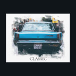 *~* Classic Vintage Old Antique Car Painting Postcard<br><div class="desc">POST CARD POSTCARD - CLASSIC CARS RETRO - Grunge style Digital Enhanced Paintings - PERSONALIZE TEXT IF DESIRED. - back view. The background Frame is WHITE. The word CLASSIC can be edited to your liking or Deleted. Energetically Enhanced Digital Enhanced Photo Paintings of vehicle which is Retro Classic Vintage Antique...</div>