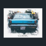 *~* Classic Vintage Old Antique Car Painting Postcard<br><div class="desc">POST CARD POSTCARD - CLASSIC CARS RETRO - Grunge style Digital Enhanced Paintings - PERSONALIZE TEXT IF DESIRED. - back view. The background Frame is WHITE. The word CLASSIC can be edited to your liking or Deleted. Energetically Enhanced Digital Enhanced Photo Paintings of vehicle which is Retro Classic Vintage Antique...</div>