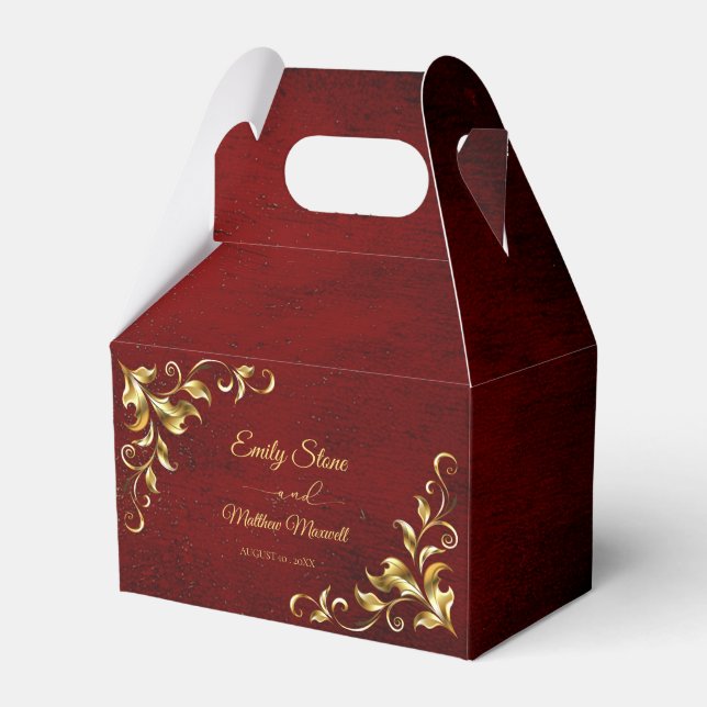 Classic Vintage Old Paper Wedding Favour Box (Front Side)