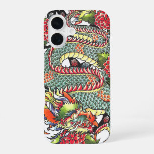 Classic vintage oriental japanese Dragon Tattoo iPhone 16 Case