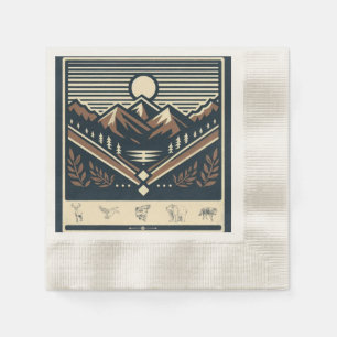 Classic/vintage outdoors/wilderness napkin