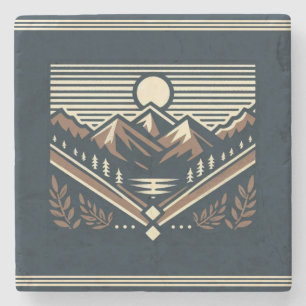 Classic/vintage outdoors/wilderness stone coaster