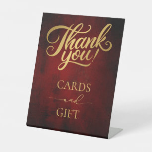 Classic Vintage Parchment ,Wedding Cards& Gifts Pedestal Sign