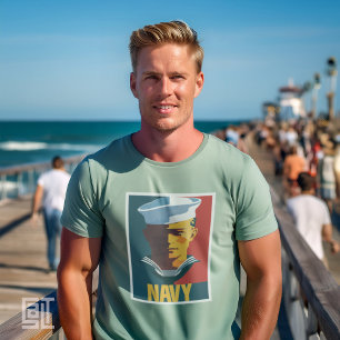 Classic Vintage Patriotic US Navy Sailor Male T-Sh T-Shirt