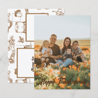 Classic Vintage Photo Thanksgiving Rustic Photo Holiday Postcard