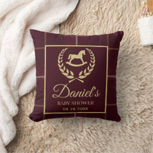 Classic Vintage Polo Horse Party Baby Showe Cushion