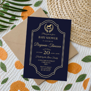 classic Vintage Polo Horse Party Baby shower  Invitation