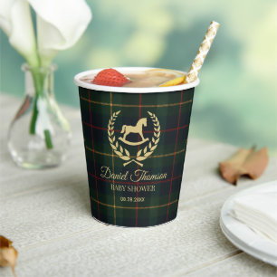 Classic Vintage Polo Horse Party Baby Shower Paper Cups