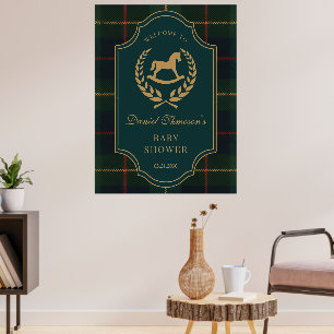 classic Vintage Polo Horse Party Baby shower  Poster