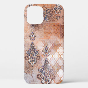 Classic vintage print with patchwork, paisley elem iPhone 12 case