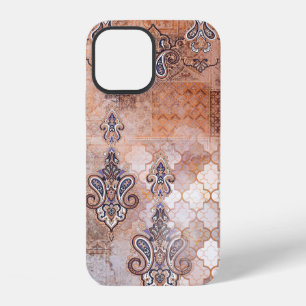 Classic vintage print with patchwork, paisley elem iPhone 12 case