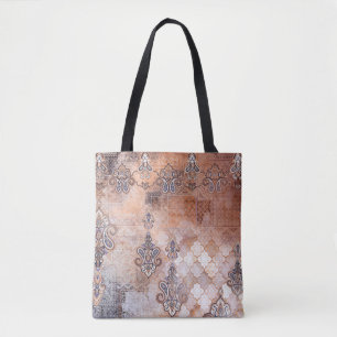 Classic vintage print with patchwork, paisley elem tote bag