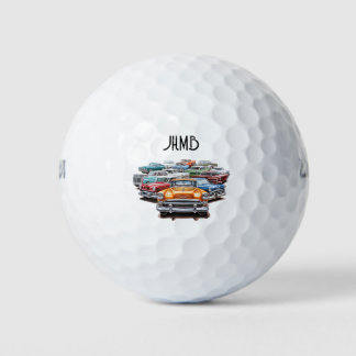 Classic Vintage Retro Car Vehicle Monogram Art Golf Balls