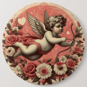 Classic/Vintage/Retro Cupid Valentine's day 6 Cm Round Badge