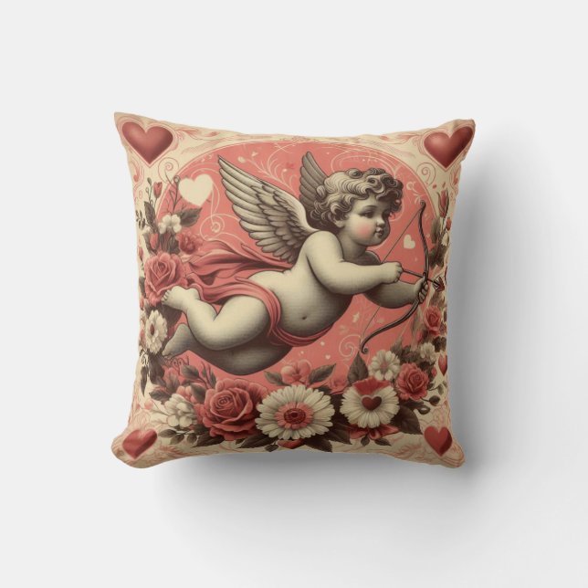 Classic/Vintage/Retro Cupid Valentine's day Cushion (Front)
