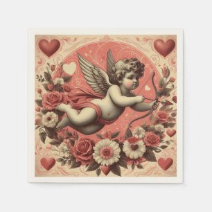 Classic/Vintage/Retro Cupid Valentine's day Napkin