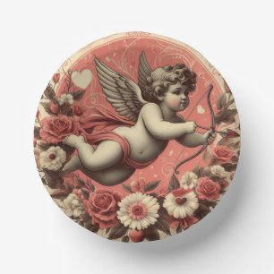 Classic/Vintage/Retro Cupid Valentine's day Paper Plate