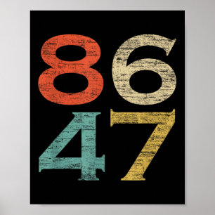 Classic Vintage Retro Style 8647 86 47 Anti Trump Poster