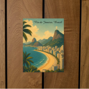 Classic Vintage Rio de Janeiro Brazil Copacabana Postcard