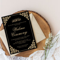 Classic Vintage Rococo Gold Black Walima Ceremony