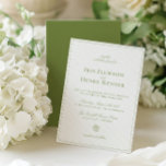 Classic Vintage Sage Green & Blue Wedding Invitation<br><div class="desc">This elegant wedding invitation features a soft sage green and blue striped design with timeless serif typography and delicate script accents. Ideal for garden weddings, outdoor ceremonies, or refined traditional events. The classic layout and muted colour palette offer a perfect blend of formality and charm. Fully customisable with your names,...</div>