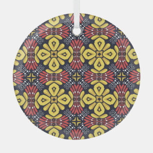 Classic Vintage: Seamless Flower Pattern Glass Tree Decoration