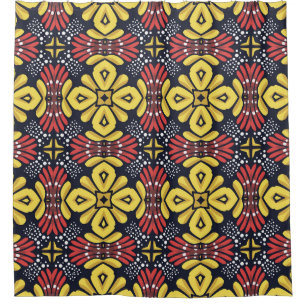Classic Vintage: Seamless Flower Pattern Shower Curtain