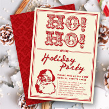 Classic Vintage Secret Santa HO HO Holiday Party