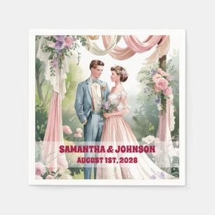 Classic Vintage Shabby Chic Wedding Napkin