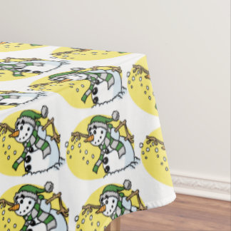 Classic Vintage Snowman Christmas Tablecloth