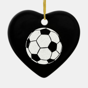 Classic Vintage Soccer Ball Distressed Sports Illu Ceramic Tree Decoration