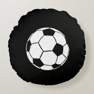 Classic Vintage Soccer Ball Distressed Sports Illu Round Cushion