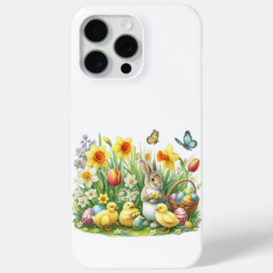Classic/Vintage spring rabbit/chicken iPhone 15 Pro Max Case