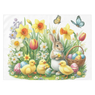 Classic/Vintage spring rabbit/chicken Tablecloth