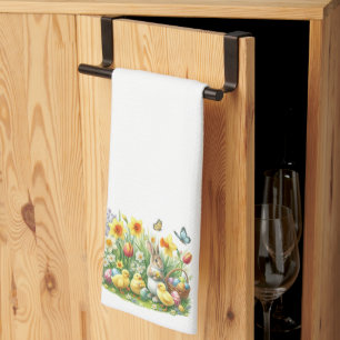 Classic/Vintage spring rabbit/chicken Tea Towel