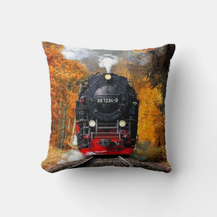 Classic Vintage Steam Train Engine Cushion