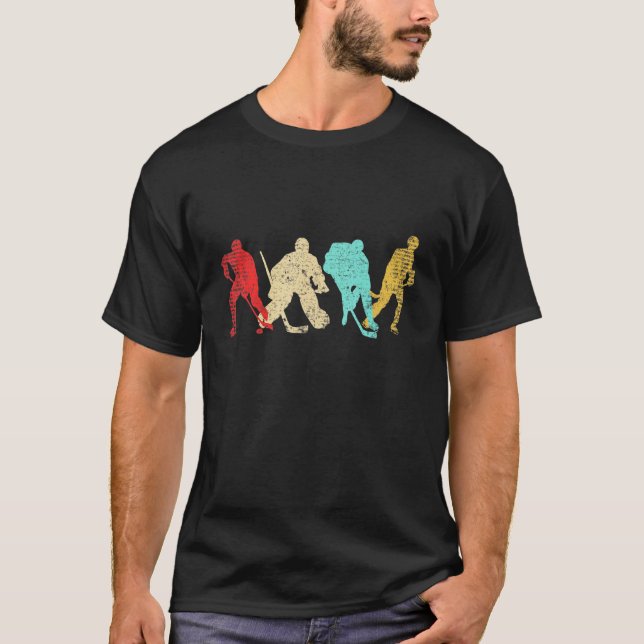 Classic Vintage Style Ice Hockey Funny T-Shirt (Front)