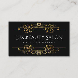 Classic Vintage Swirls Faux Gold Foil Custom Business Card
