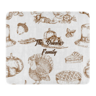 Classic Vintage Thanksgiving Minimalist Rustic Cutting Board