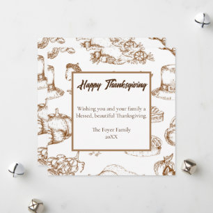 Classic Vintage Thanksgiving Minimalist Rustic Holiday Card