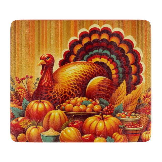 classic/vintage Thanksgiving Turkey Cutting Board (Front)