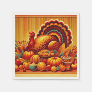 classic/vintage Thanksgiving Turkey Napkin
