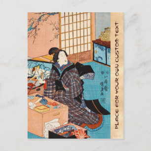 Classic vintage ukiyo-e japanese geisha Utagawa Postcard