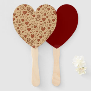 Classic, vintage Valentine's Day patterned Hand Fan