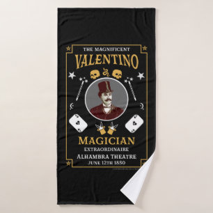 Classic vintage victorian magic Illusionist Bath Towel